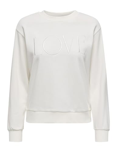 JDY Damen Jdyparis L/S Emb Sweat JRS Sweatshirt, Cloud Dancer, M von JdY
