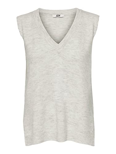 JDY Damen Struktur Strickweste V-Ausschnitt Pullover Knitted Sweater Pullunder ohne Ärmel JDYELANOR, Farben:Weiß, Größe:XL von JdY