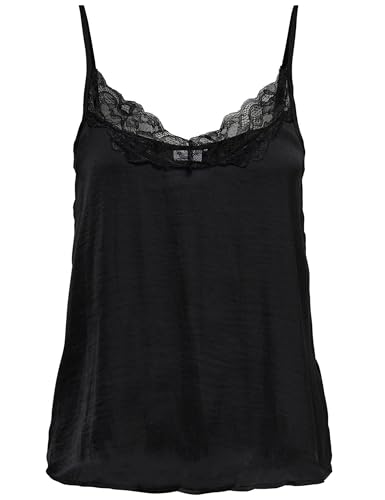 JDY Damen JDYAPPA New Singlet WVN NOOS Top, Black/Detail:DTM LACE, 34 von JdY