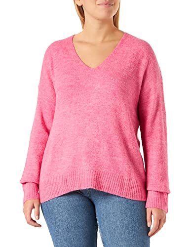 JDY Women's JDYELANORA L/S V-Neck PULLO. KNT NOOS Pullover, Carmine Rose/Detail:Melange, L von JdY