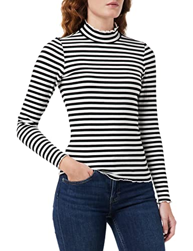 JDY Women's JDYFRANSISKA L/S TOP JRS NOOS Langarmshirt, Black/Stripes:CD Stripe, XS von JdY