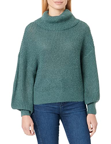 JDY Women's JDYMEGAN L/S Cowl Neck KNT NOOS Pullover, North Atlantic/Detail:W Black ply, L von JdY