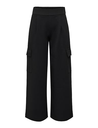JdY Damen Cargo Stoffhose Elegante Culotte High Waist Marlene Pants JDYGEGGO, Farben:Schwarz, Größe:L / 32L, Beinlänge:L32 von JDY