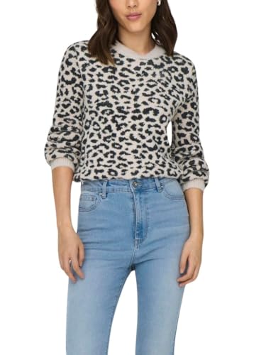 JdY Damen Strickpullover Weich Warm Rundhals Langarm Regular Fit Bequem, Farben:Schwarz, Größe:S von JdY