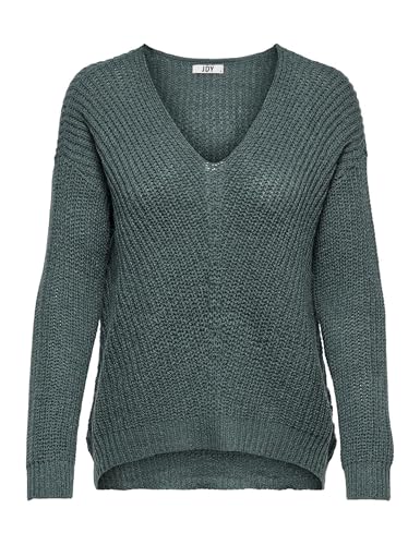 JdY Damen Jdynew Megan L/S KNT Noos Strickpullover, North Atlantic/Detail:w. Black Ply, XL EU von JdY