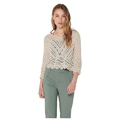 JdY Damen Jdynew Sun 3/4 Cropped KNT Noos Strickpullover, Tapioca, XXL EU von JdY