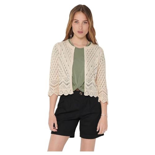 JdY Damen JDYSUN 3/4 Cropped KNT Cardigan, Tapioca, XS von JDY