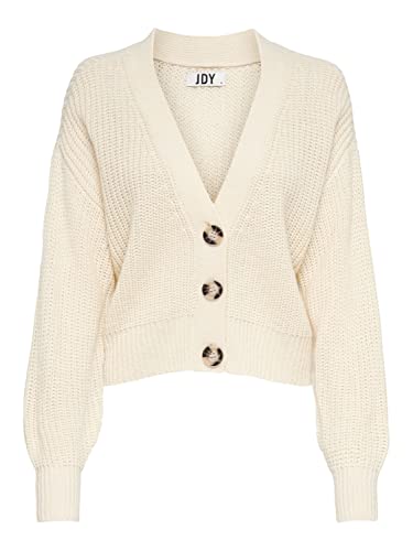 JDY Damen Strickjacke JDYJusty gestrickte Damenjacke Cardigan mit Knopfleiste 15200418 Eggnog XS von JDY