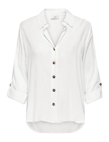 JdY Damen Bluse mit Hemdkragen locker geschnitten Langarm umgeschlagene Ärmelbündchen, Farben:Weiß-3, Größe:XL JdY Damen Bluse mit Hemdkragen locker geschnitten Langarm umgeschlagene Ärmelbündchen, Farben:Weiß-3, Größe:XL von JdY