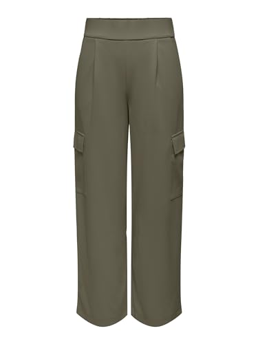 JdY Damen Cargo Stoffhose Elegante Culotte High Waist Marlene Pants JDYGEGGO, Farben:Grün, Größe:M / 32L, Beinlänge:L32 von JdY