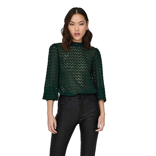 JdY Damen JDYAVERY L/S LACE TOP JRS NOOS Langarmbluse, Scarab, Small von JDY