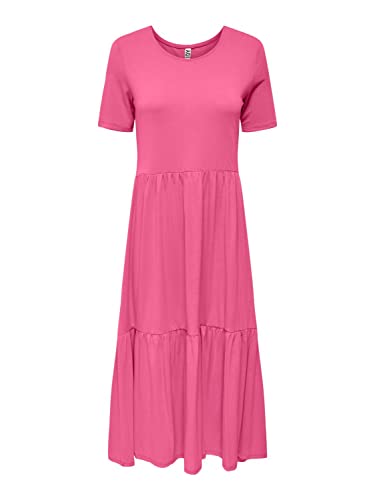 JdY Damen JDYDALILA Frosty S/S Long Dress JRS NOOS Midikleid, Pink Power, Large von JdY