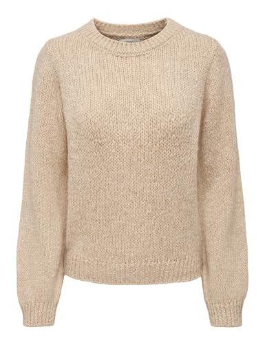 JdY Damen JDYDINEA L/S O-Neck SOLID Pull KNT NOOS Strickpullover, Tapioca, XL von JdY