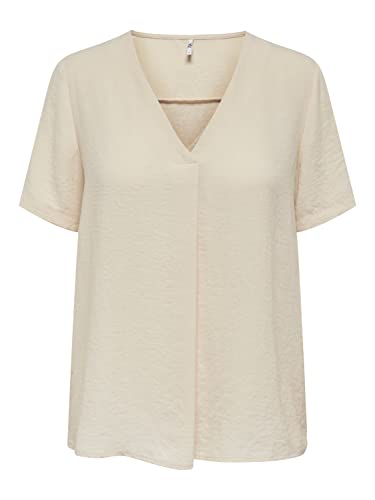 JdY Damen JDYDIVYA S/S TOP WVN NOOS T-Shirt, Sandshell, XS von JdY