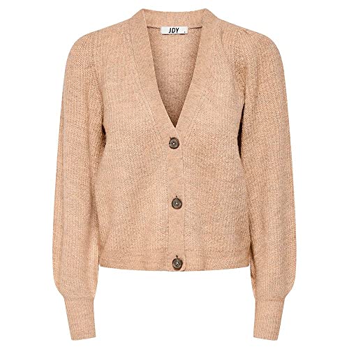 JDY Damen JDYDREA L/S Short Cardigan KNT NOOS Strickjacke, Simply Taupe/Detail:Melange, XL von JdY