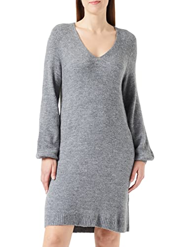 JdY Damen JDYELANORA L/S V-Neck Dress KNT NOOS Strickkleid, Dark Grey Melange, XS von JdY