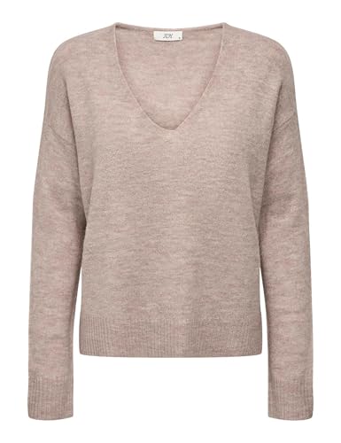 JDY Damen JDYELANORA L/S V-Neck PULLO. KNT NOOS Pullover, Adobe Rose/Detail:Melange, XS von JdY