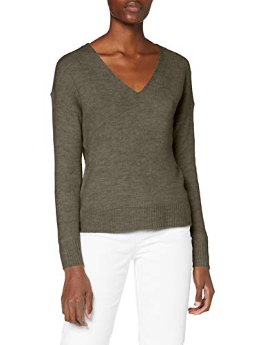 JDY Damen JDYELANORA L/S V-Neck PULLO. KNT NOOS Pullover, Kalamata/Detail:Melange, L von JdY