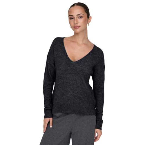 JdY Damen JDYELANORA L/S V-Neck PULLO. KNT NOOS Strickpullover, Night Sky/Detail:Melange, S von JDY