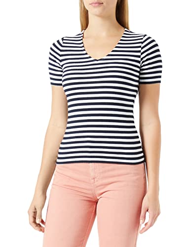 JdY Damen JDYFRANSISKA S/S Stripe TOP JRS NOOS T-Shirt, Sky Captain/Stripes:Cloud Dancer, Large von JdY