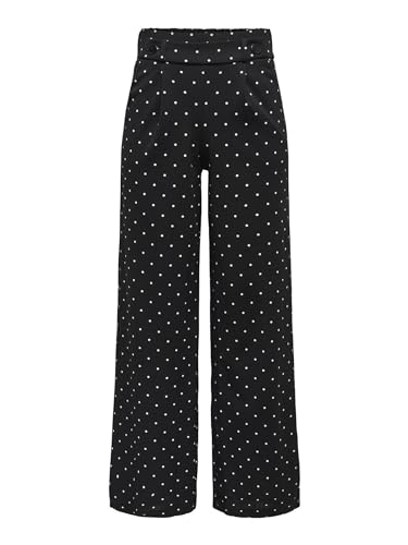 JdY Damen JDYGEGGO New Long Pant JRS NOOS Bundfaltenhose, Black/AOP:Cd dots, 34 von JdY