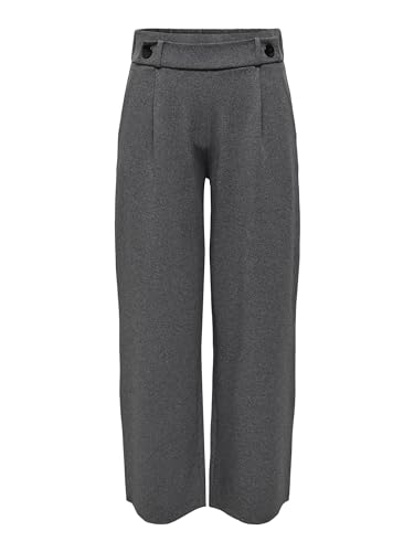 JdY Damen JDYGEGGO New Long Pant JRS NOOS Bundfaltenhose, Medium Grey Melange/Detail:Black Buttons, 28 von JdY