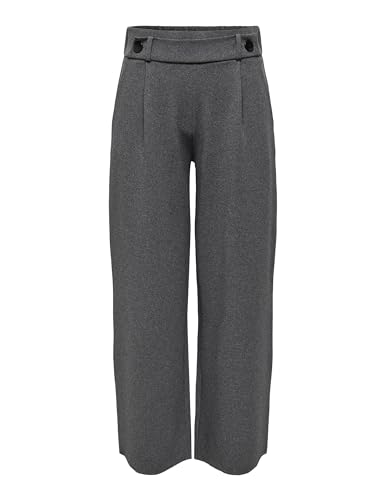 JdY Damen JDYGEGGO New Long Pant JRS NOOS Hose, Medium Grey Melange/Detail:Black Buttons, 32 von JdY