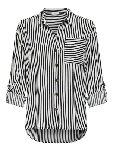 JdY Damen JDYLAUREL Life L/S Shirt WVN Dia Langarmbluse (DE/NL/SE/PL, Alphanumerisch, L, Regular, Regular, Black/White) von JdY