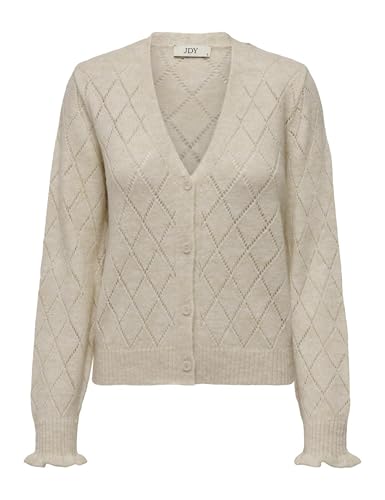 JdY Damen JDYLETTY L/S V-Neck STRUC Cardi KNT NOOS Strickjacke, Whitecap Gray, Small von JDY