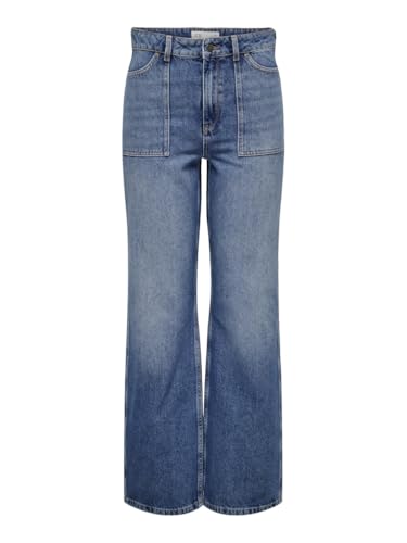JdY Damen JDYMAYA HIGH Waist Wide DNM NOOS Weite Jeans, Medium Blue Denim, XXL x 34L von JdY