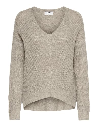 JDY Damen JDY New Megan L/S Trui Knt Noos Pullover, Cement/Detail:w. Black Ply, XL EU von JdY