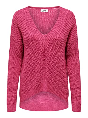 JdY Damen JDYNEW Megan L/S Pullover KNT NOOS Strickpullover, Beetroot Purple/Detail:W. Black PLY, Large von JdY