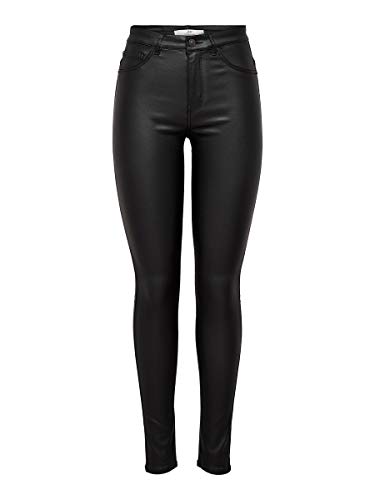 JDY Damen JDYnewthunder Coated High Skn PNT Noos Hose, Schwarz (Black), L/L32 von JdY