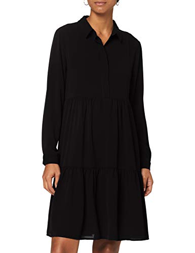 JDY Damen JDYPIPER L/S Shirt Dress WVN NOOS Lässiges Kleid, schwarz, 36 von JdY