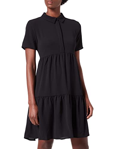 JdY Damen JDYPIPER S/S Shirt Dress WVN NOOS Kleid, Black, 40 von JdY