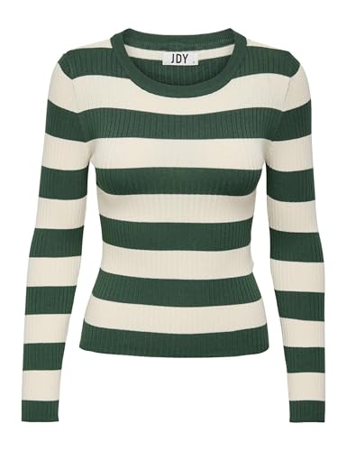 JdY Damen JDYPLUM L/S O-Neck Pullover KNT NOOS Strickpullover, Trekking Green/Stripes:W Eggnog Stripes, S JdY Damen JDYPLUM L/S O-Neck Pullover KNT NOOS Strickpullover, Trekking Green/Stripes:W Eggnog Stripes, S von JdY
