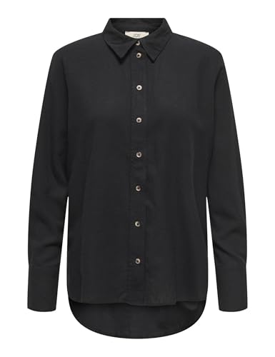 JdY Damen JDYSAY L/S Linen Loose Shirt WVN NOOS Hemd, Black, Medium von JdY