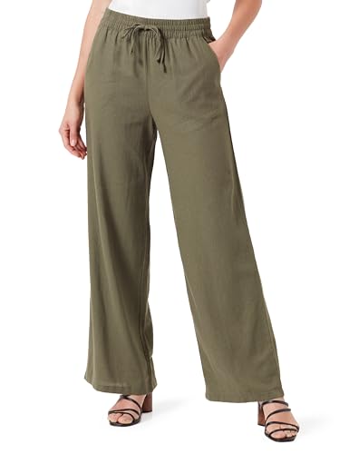 JdY Damen JDYSAY Linen HW Wide Pant WVN NOOS Leinenhose, Kalamata, L / 32L von JdY