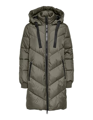 JdY Damen JDYSKYLAR Padded Hood Jacket OTW NOOS Steppmantel, Vetiver/Detail:Black, M von JdY