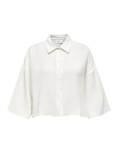 JdY Damen JDYTHEIS 3/4 Crop Shirt WVN Dia NOOS Hemd, Cloud Dancer, XXL von JDY