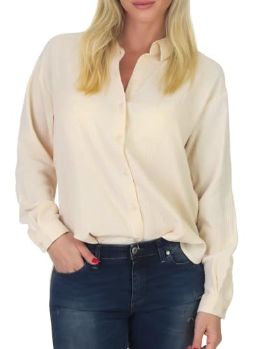 JDY Damen Musselin-Bluse JDYTheis Langarm 15271018 Tapioca L von JDY