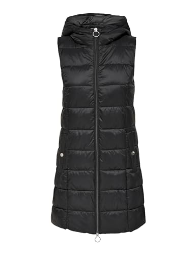 JdY Damen JDYZULU Long Hood Waistcoat OTW New NOOS Steppweste, Black, S von JdY