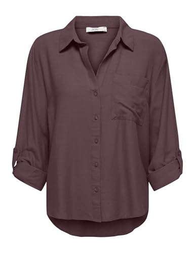 JdY Damen Jdycaya Linen Loose L/S Shirt WVN Dia, Huckleberry, X-Large von JdY