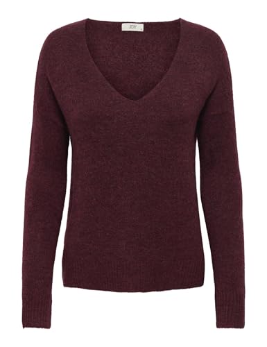 JdY Damen Jdyelanora L/S V-Neck Pullo. KNT Noos, Cabernet, XS EU von JDY