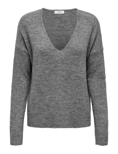 JdY Damen Jdyelanora L/S V-neck Pullo. Knt Noos Strickpullover, Dark Grey Melange, XS EU JdY Damen Jdyelanora L/S V-neck Pullo. Knt Noos Strickpullover, Dark Grey Melange, XS EU von JdY