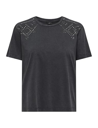 JdY Damen Jdyfarock S/S Stud Top JRS, Black, M von JdY