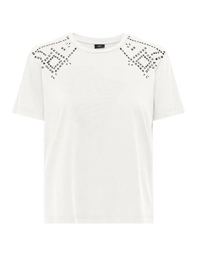 JdY Damen Jdyfarock S/S Stud Top JRS, Cloud Dancer, X-Small JdY Damen Jdyfarock S/S Stud Top JRS, Cloud Dancer, X-Small von JDY