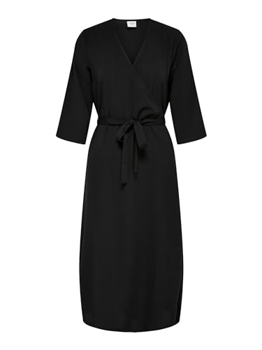 JdY Damen Jdylion 3/4 Wrap Dress Wvn Noos Wickelkleid, Schwarz, 38 EU von JdY