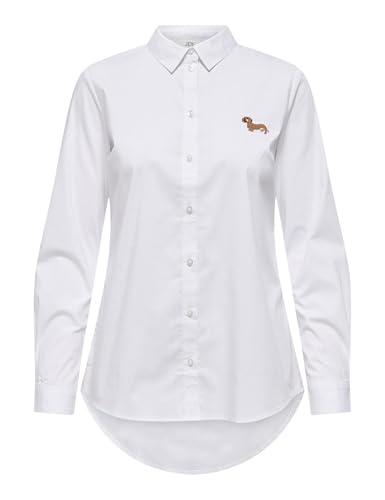 JdY Damen Jdymio L/S Embroidery Shirt WVN Noos, White, 44 JdY Damen Jdymio L/S Embroidery Shirt WVN Noos, White, 44 von JdY