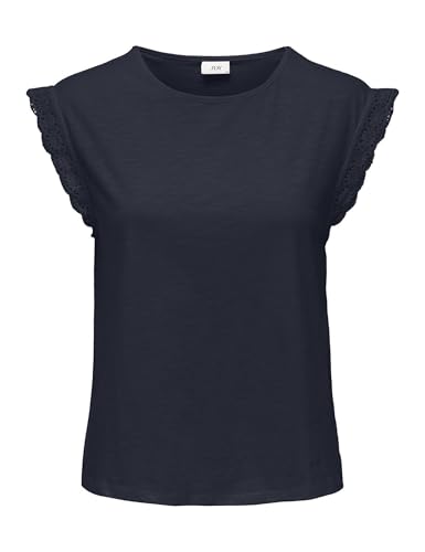 JdY Damen Jdysalva Life S/L Crochet Top JRS Noos, Sky Captain, X-Large JdY Damen Jdysalva Life S/L Crochet Top JRS Noos, Sky Captain, X-Large von JDY